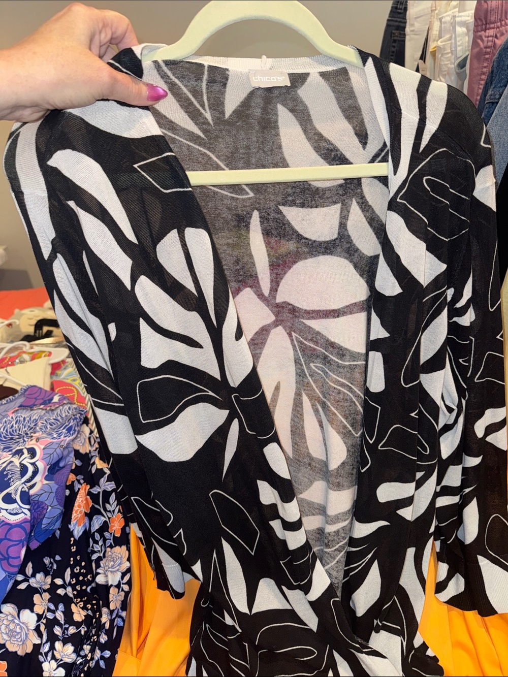Chico‘s black and white cardigan